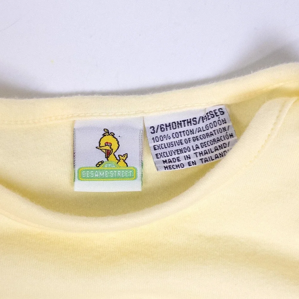 Vintage Sesame Street Pajama‎ Set Baby 3-6 Months Yellow Wish Upon A Star Y2K